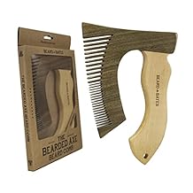 THE BEARDED AXE BEARD COMB | Original | Green Sandalwood/Boxwood | Artisan Crafted & Handmade
