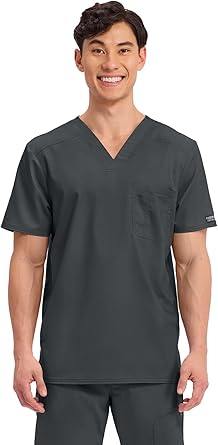 Cherokee Scrub for Men's Tuckable V-Neck Top with 1 Chest Pocket, Pen Slot, Ultra Soft, Durable, 2-Way Stretch Fabric- WW690