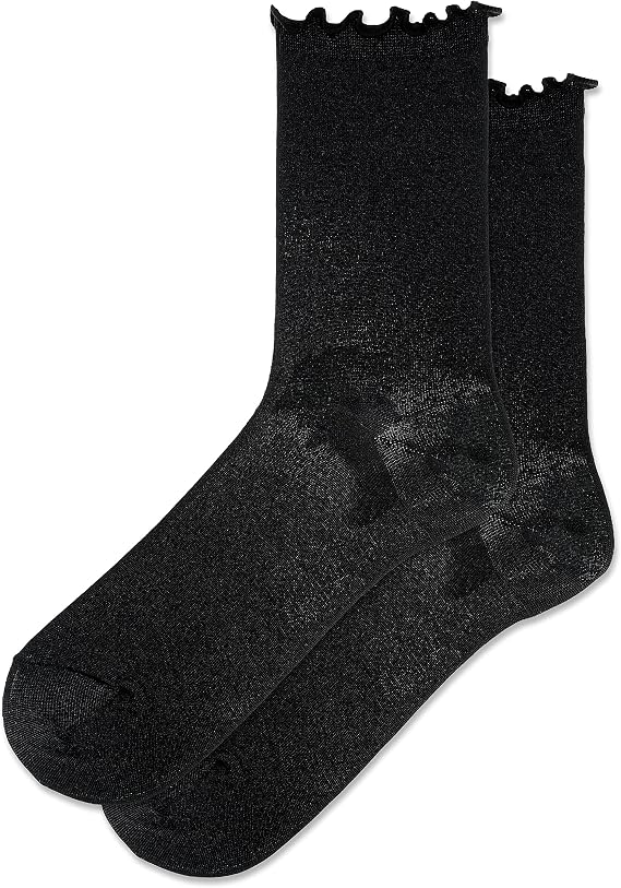 Hot Sox Women's Roll Top & Lettuce Edge Crew Socks - 1 Pair Pack - Cute Fashion Gifts